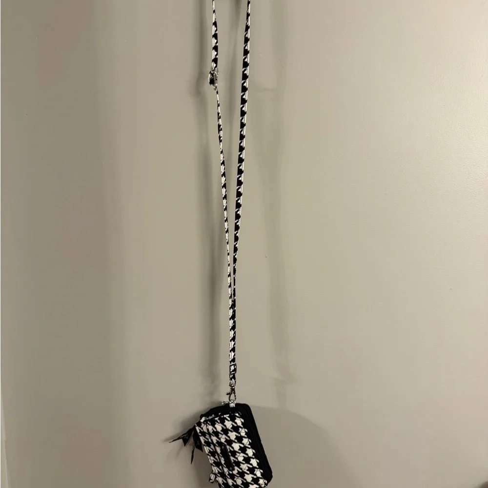 Vera Bradley RFID All-in-One Crossbody Wristlet Wristlet Black White Houndstooth